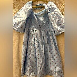 Girl’s Janie and Jack, blue with floral pattern, size 10 dress and headband